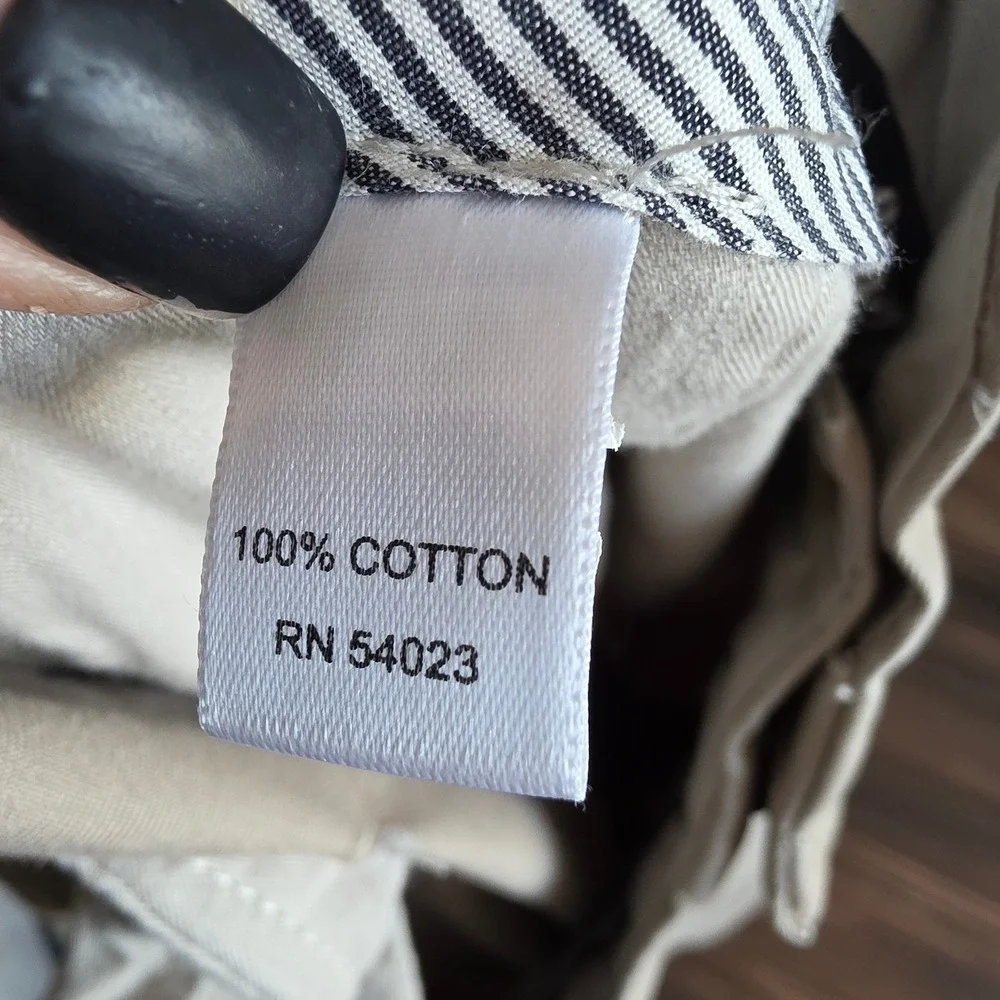 Banana‎ Republic Emerson Chino Mens Khaki Flat Front Pants Size 35x32 preppy